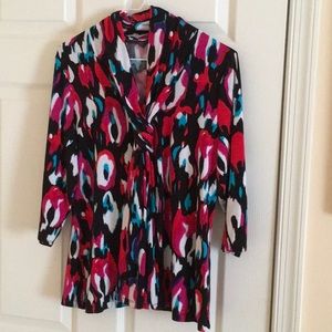 Colorful print rayon spandex top